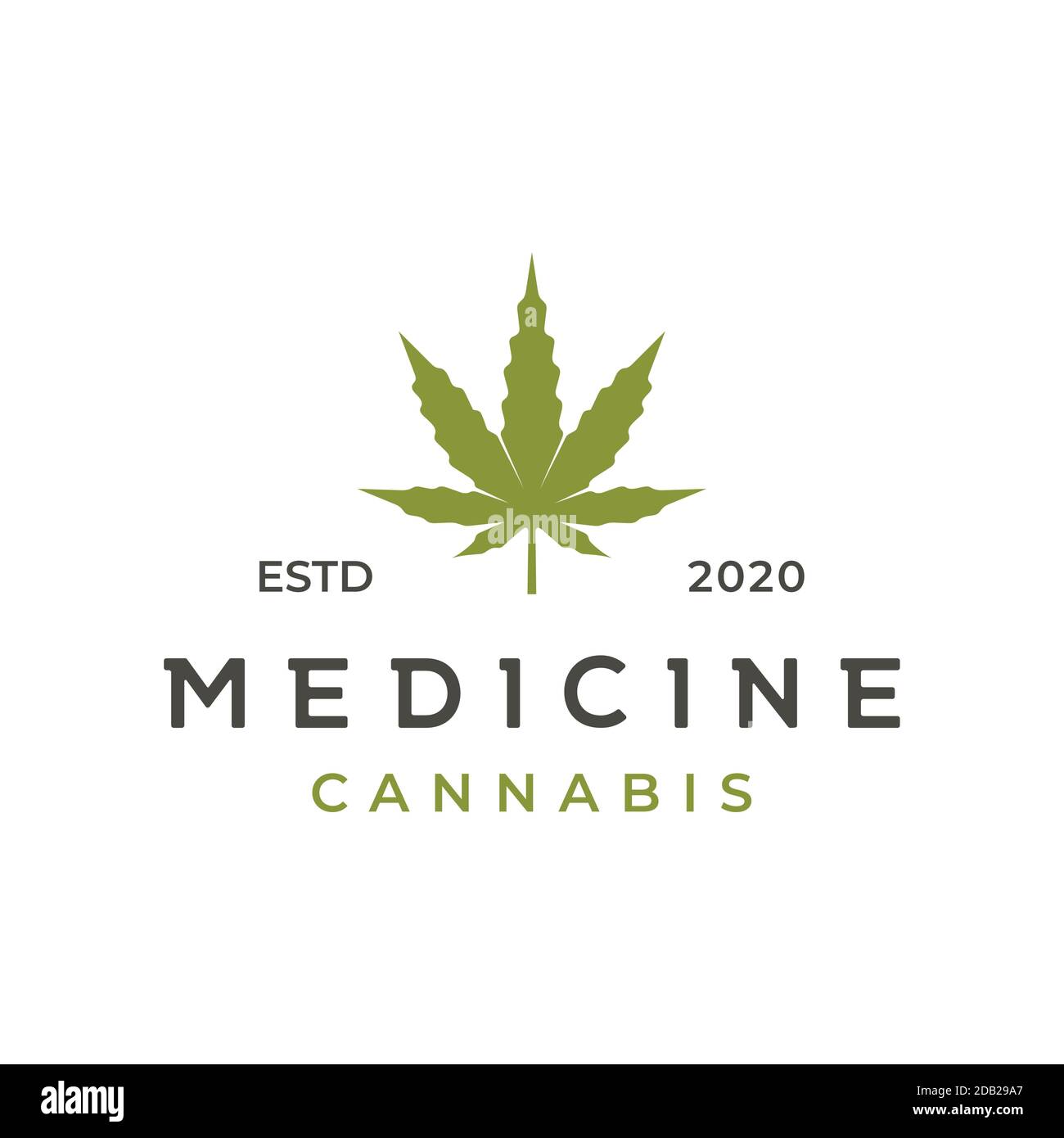 Design con logo a foglia di Cannabis vintage Illustrazione Vettoriale