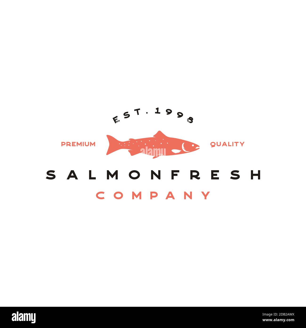 Vintage salmone pesce pesce logo disegno vettoriale Illustrazione Vettoriale