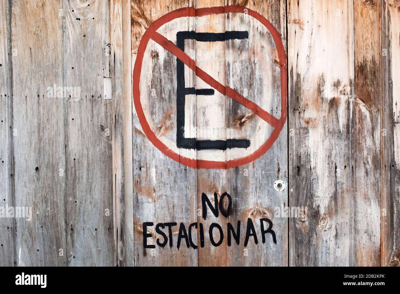 Nessun segno di Parcheggio in Spagnolo , Merida Messico Foto Stock