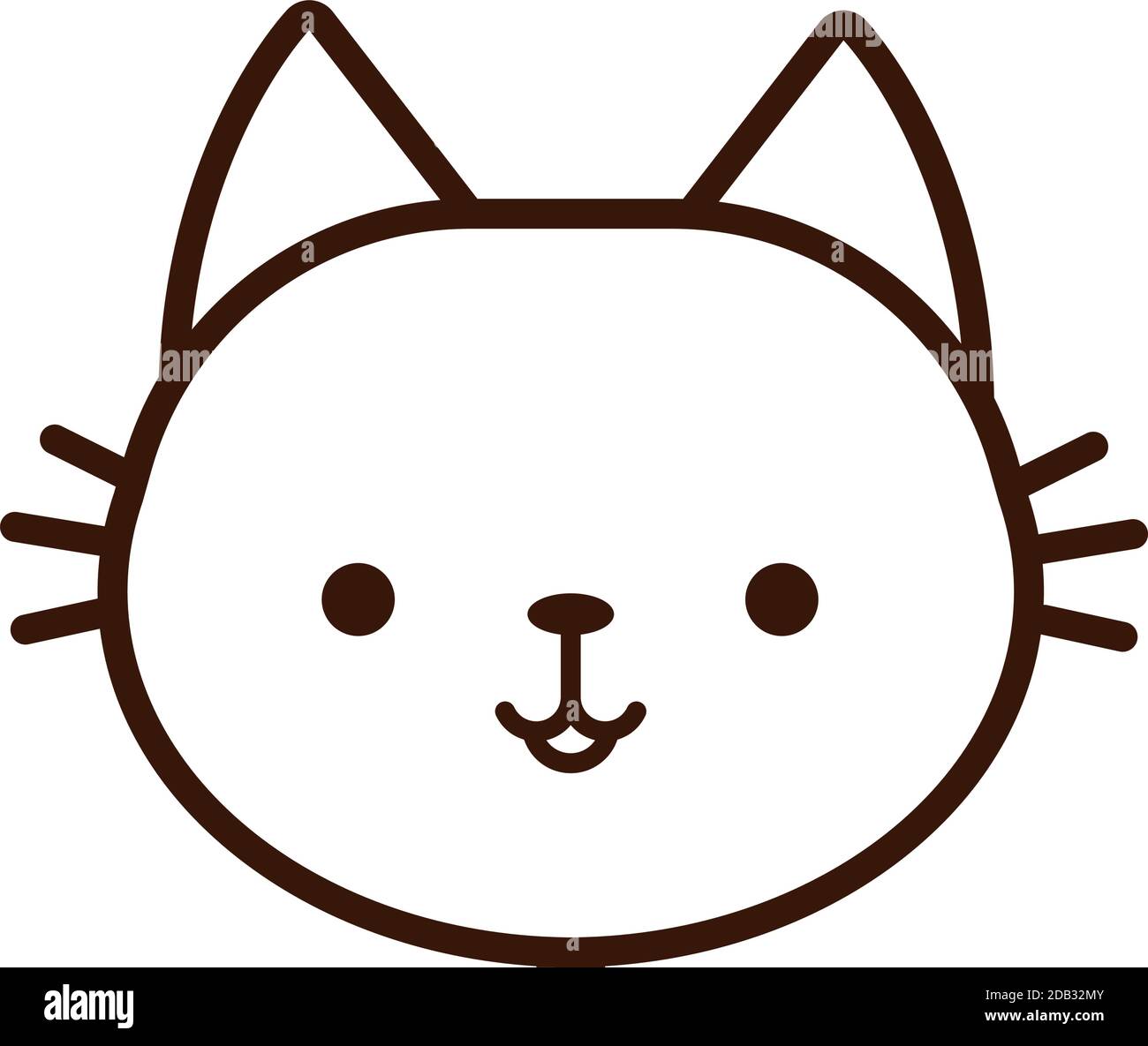 carino piccolo gatto kawaii animale linea stile disegno vettoriale  illustrazione Immagine e Vettoriale - Alamy