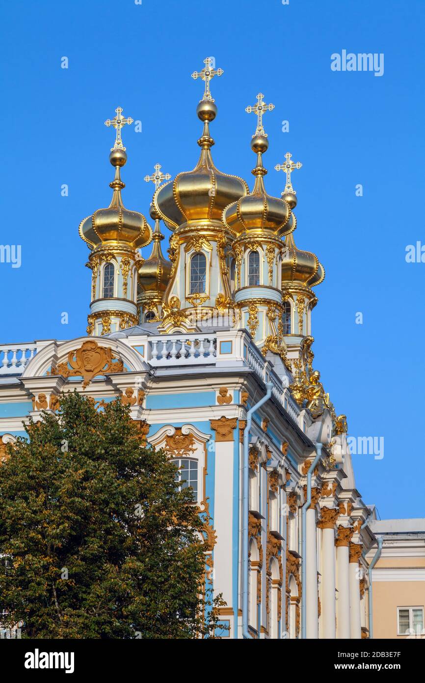 Corte Imperiale Chiesa della Resurrezione nel Palazzo Grande (Caterina) di Tsarskoe Selo, Pushkin, Russia. Foto Stock