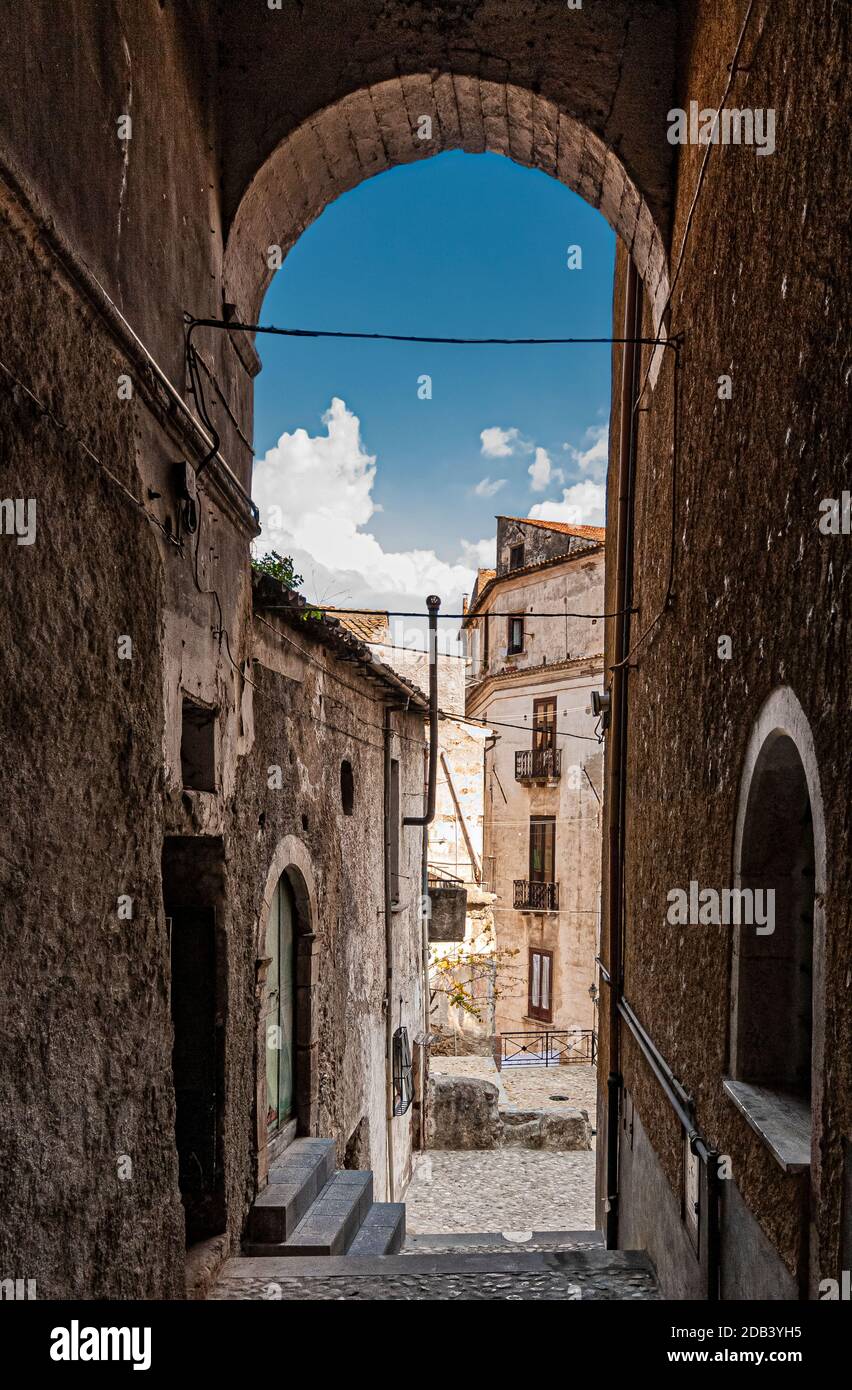 Italia Calabria Cosenza Vecchia Centro storico Foto Stock