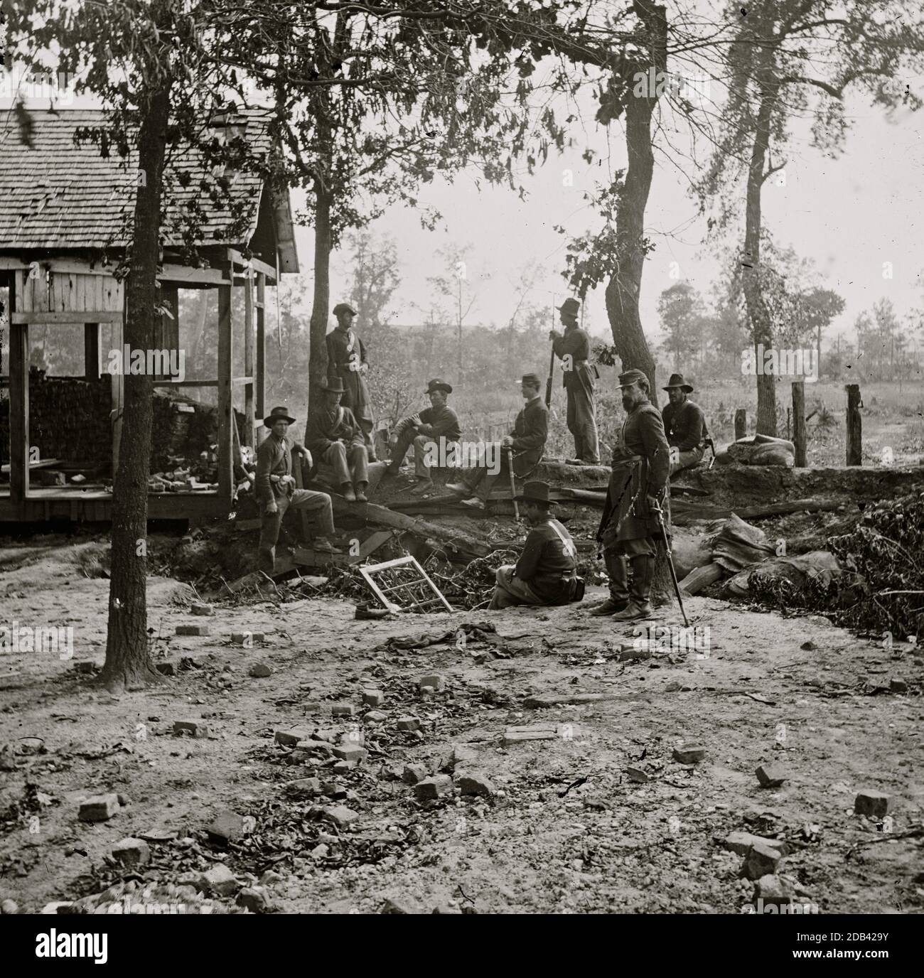 Atlanta, Georgia. Picket post federale poco prima della battaglia di luglio 22. Foto Stock