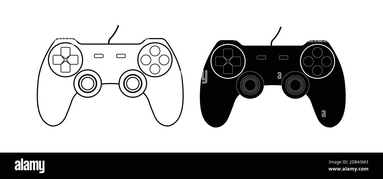 Joystick gamepad Imposta icona stile piatto Illustrazione Vettoriale