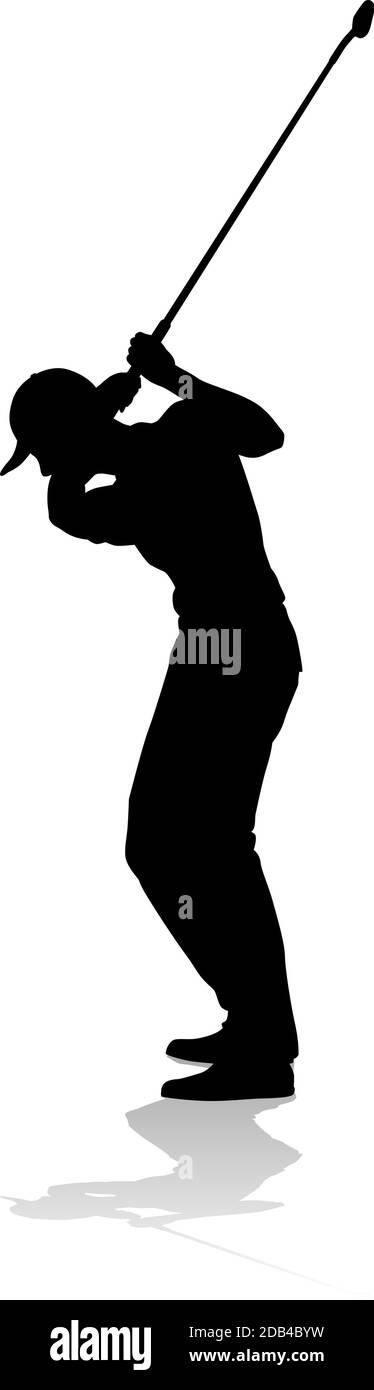 Giocatore di golf Golf Sport Silhouette di persona Illustrazione Vettoriale