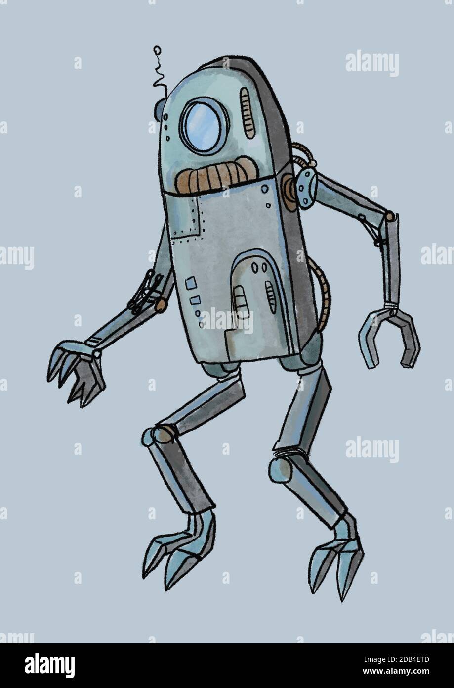 Robot illustrazione di carattere Foto Stock