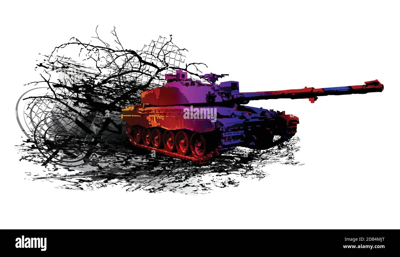 Esercito militare guerra carro armato background Illustrazione Vettoriale
