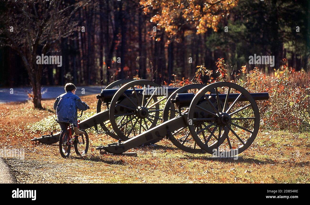 Artiglieria Civil Wat americana su Spotaylvania Battlefield Virginia USA Foto Stock