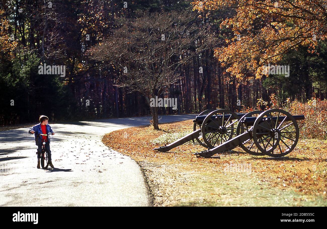 Artiglieria Civil Wat americana su Spotaylvania Battlefield Virginia USA Foto Stock