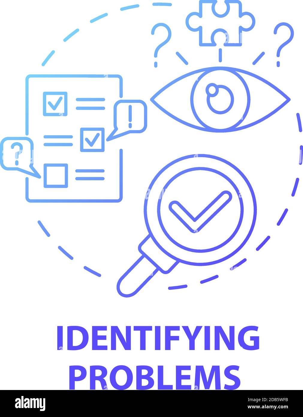 Identificazione dell'icona del concetto di problemi Illustrazione Vettoriale