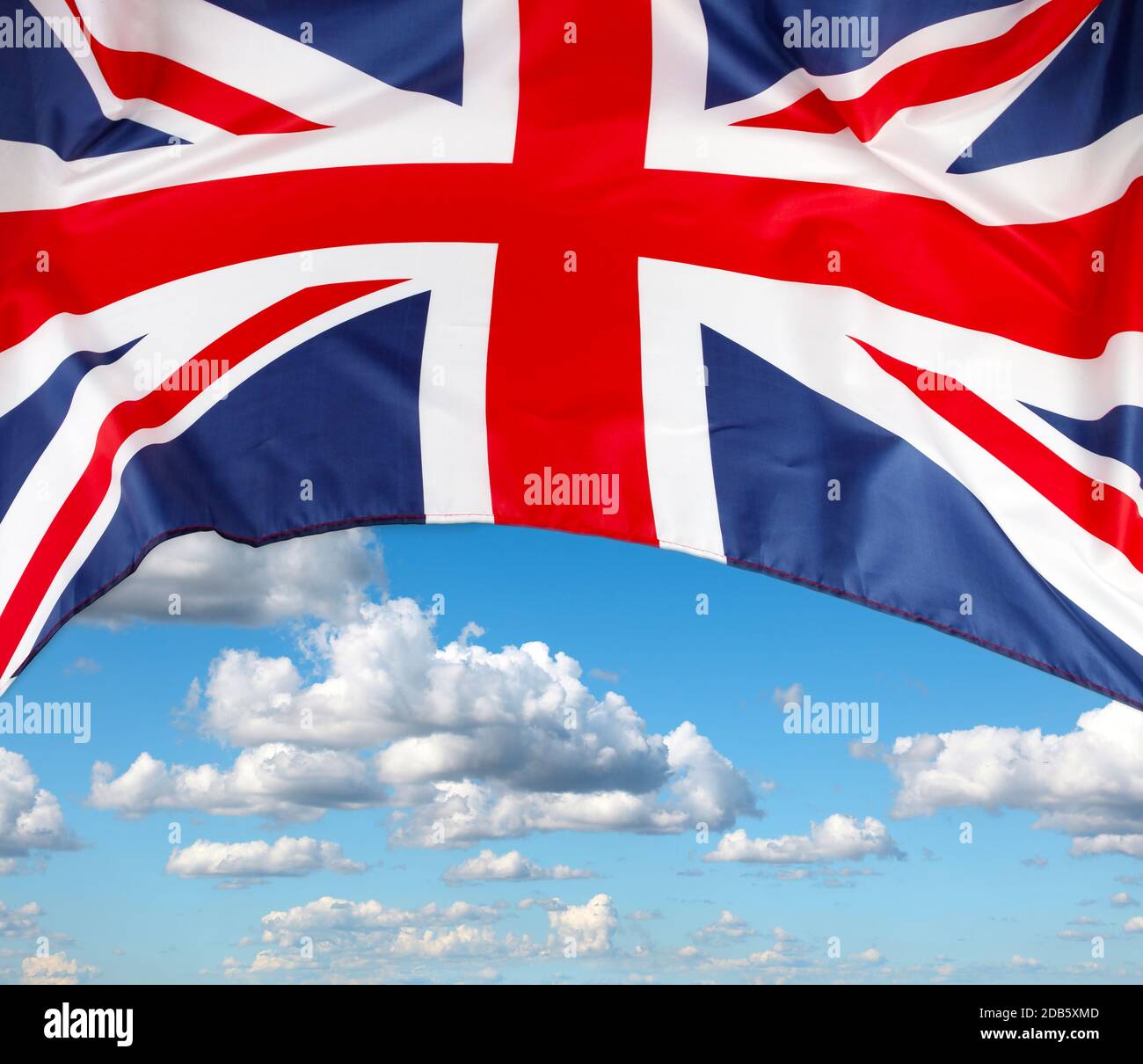 Bandiera Union Jack in cielo Foto Stock