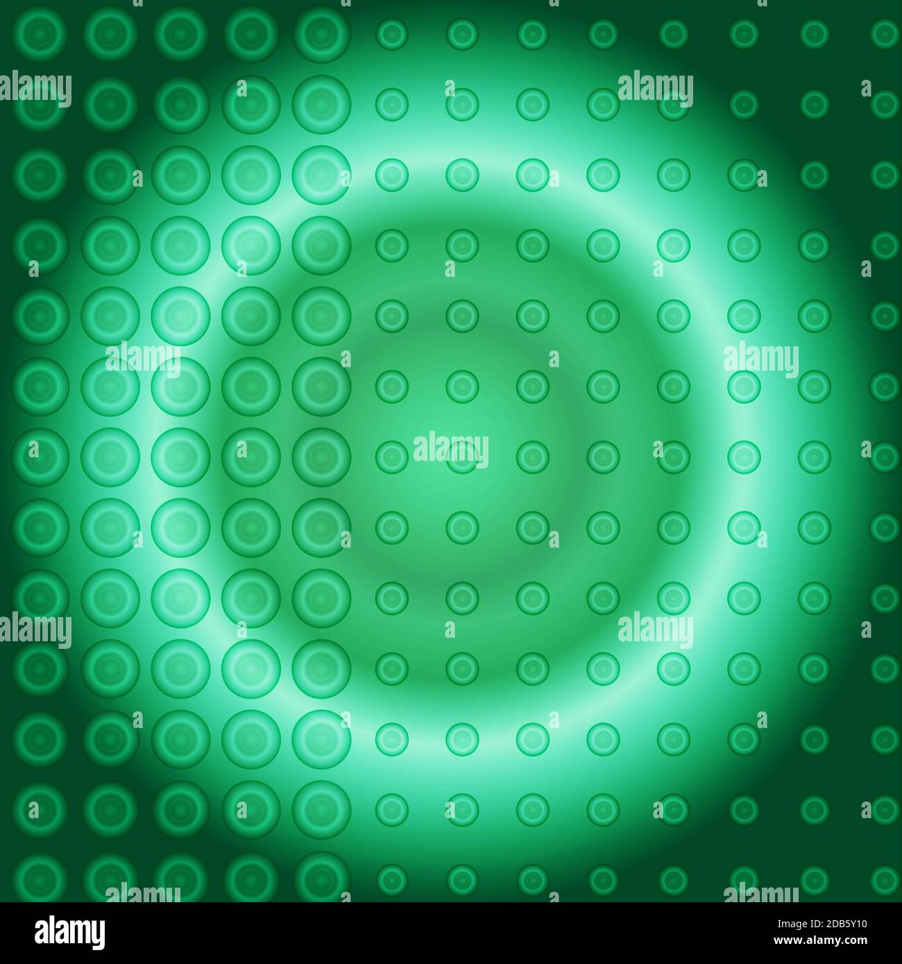 astratto sfondo verde con cerchi Foto Stock
