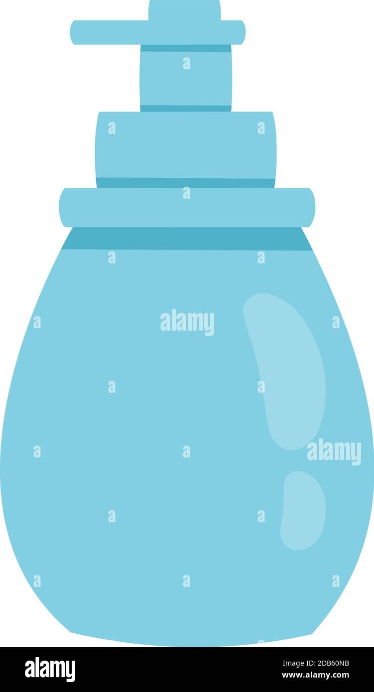 Icona del flacone del dispenser di sapone, cartone animato e stile piatto Illustrazione Vettoriale