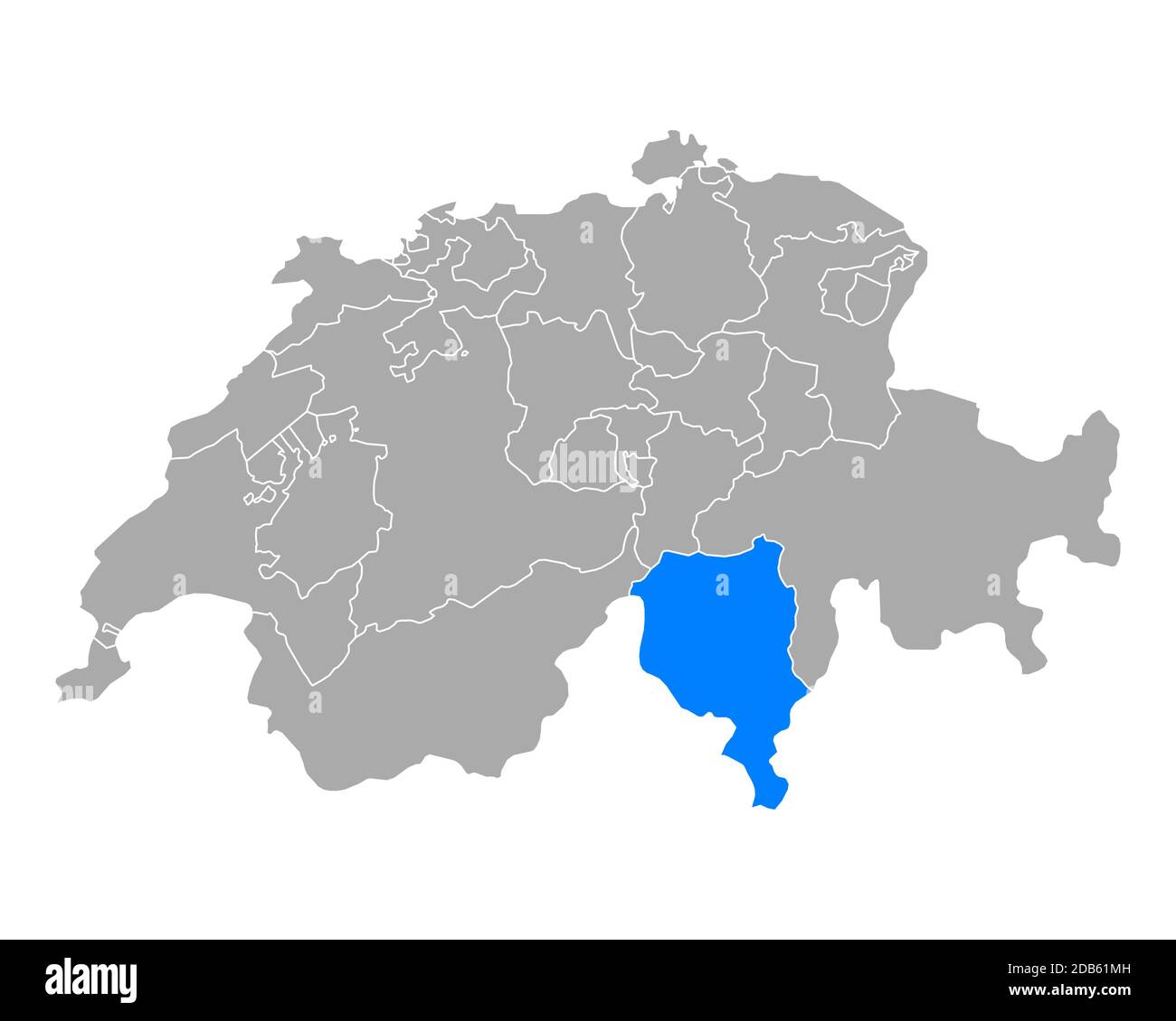 Mappa del Ticino in Svizzera Foto Stock