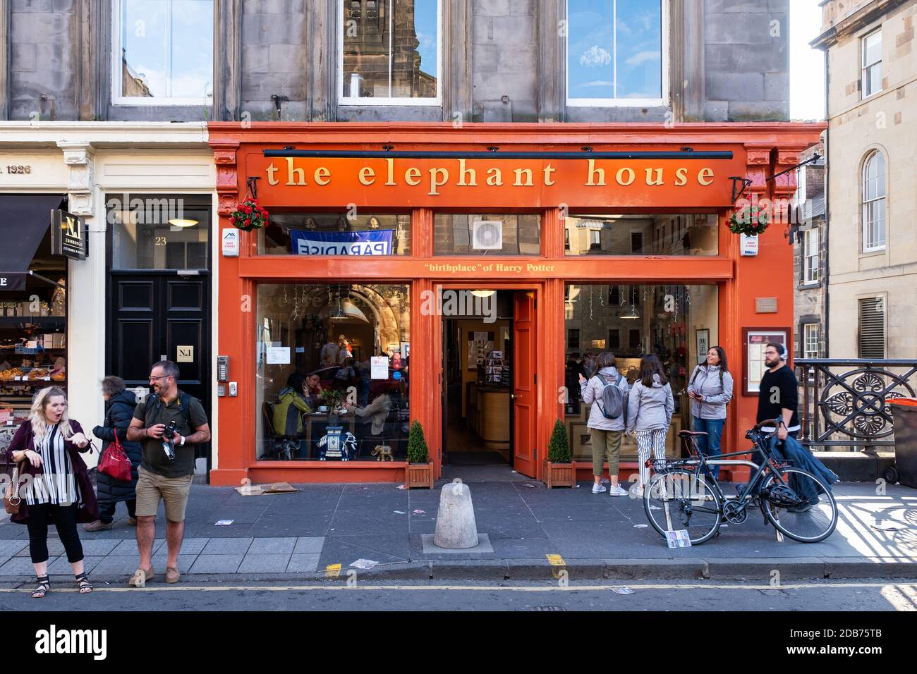La caffetteria Elephant House di Edimburgo, famosa per essere uno dei luoghi in cui JK Rowling scrisse Harry Pott Foto Stock