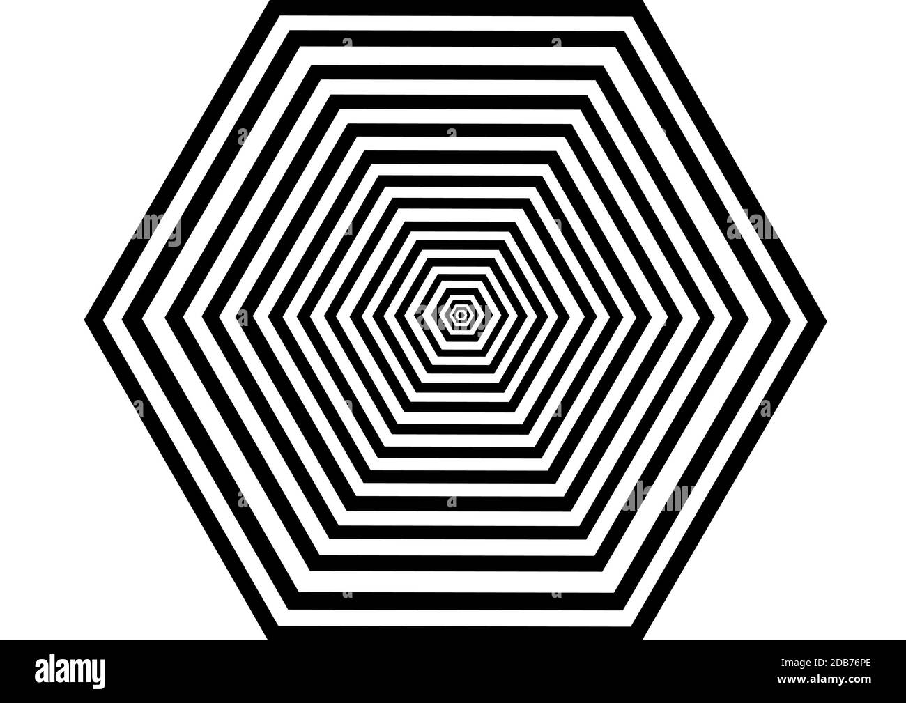 Sfondo nero e bianco a forma esagonale per decorazione Foto Stock