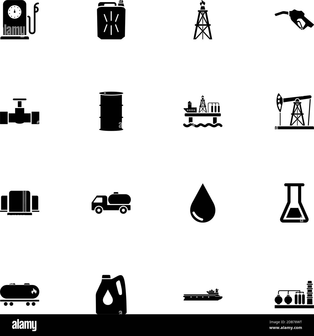 Icona olio - consente di espandere la visualizzazione a qualsiasi dimensione - consente di modificare qualsiasi colore. Perfect Flat Vector contiene icone come stazione di servizio, derrick, piattaforma, petroliera, REFI Illustrazione Vettoriale