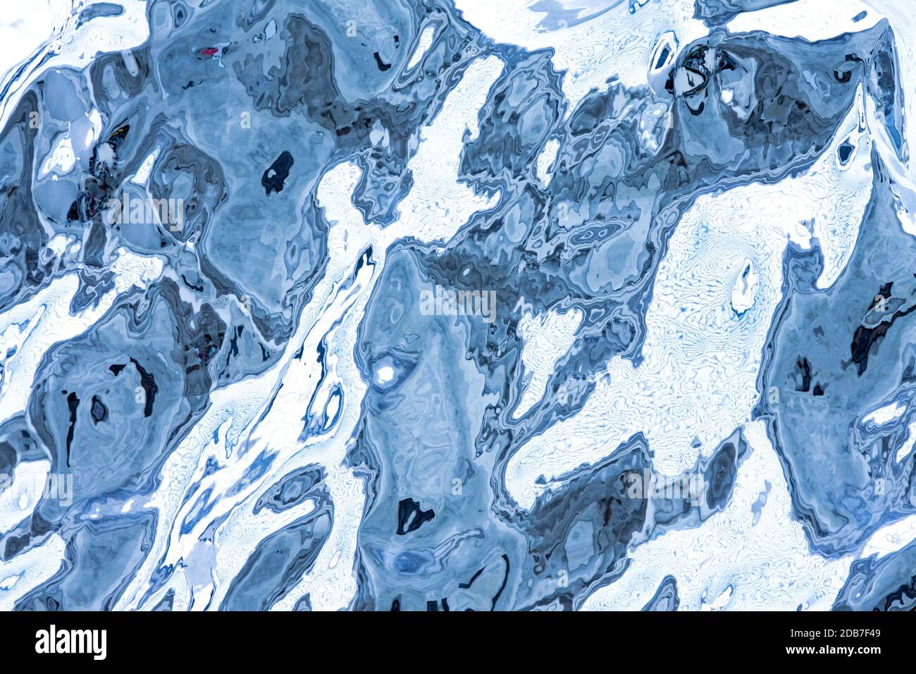 Abstract di metallo di alluminio in sfondo blu orizzontale di tono Foto Stock