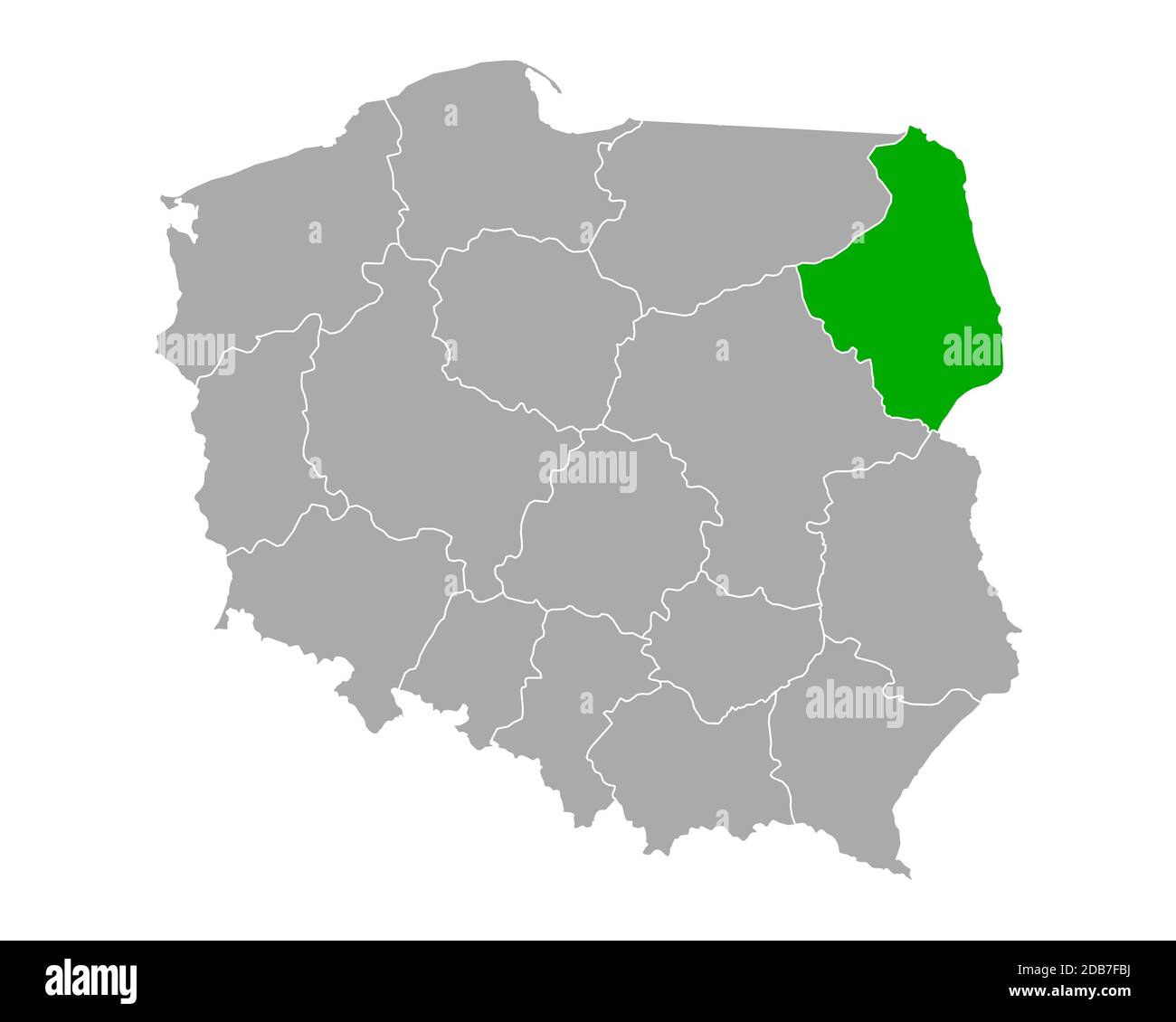 Podlaskie sulla mappa di Polonia Foto Stock