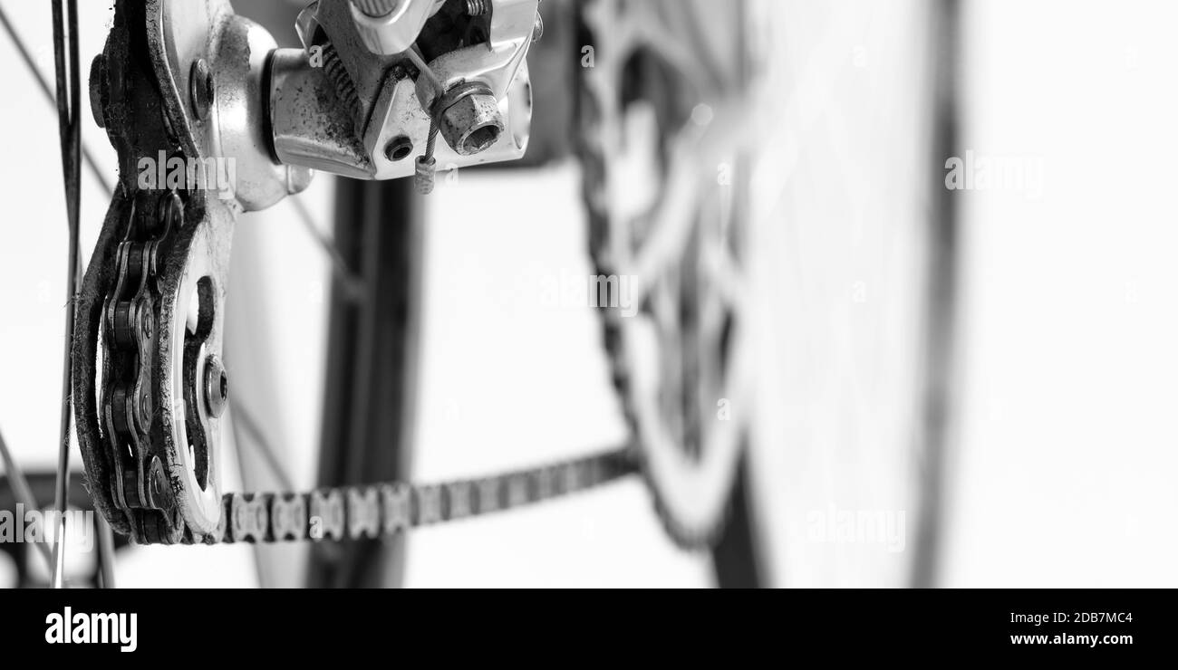 Sistema di cambio marcia con chiusura della catena biiciclica Foto Stock