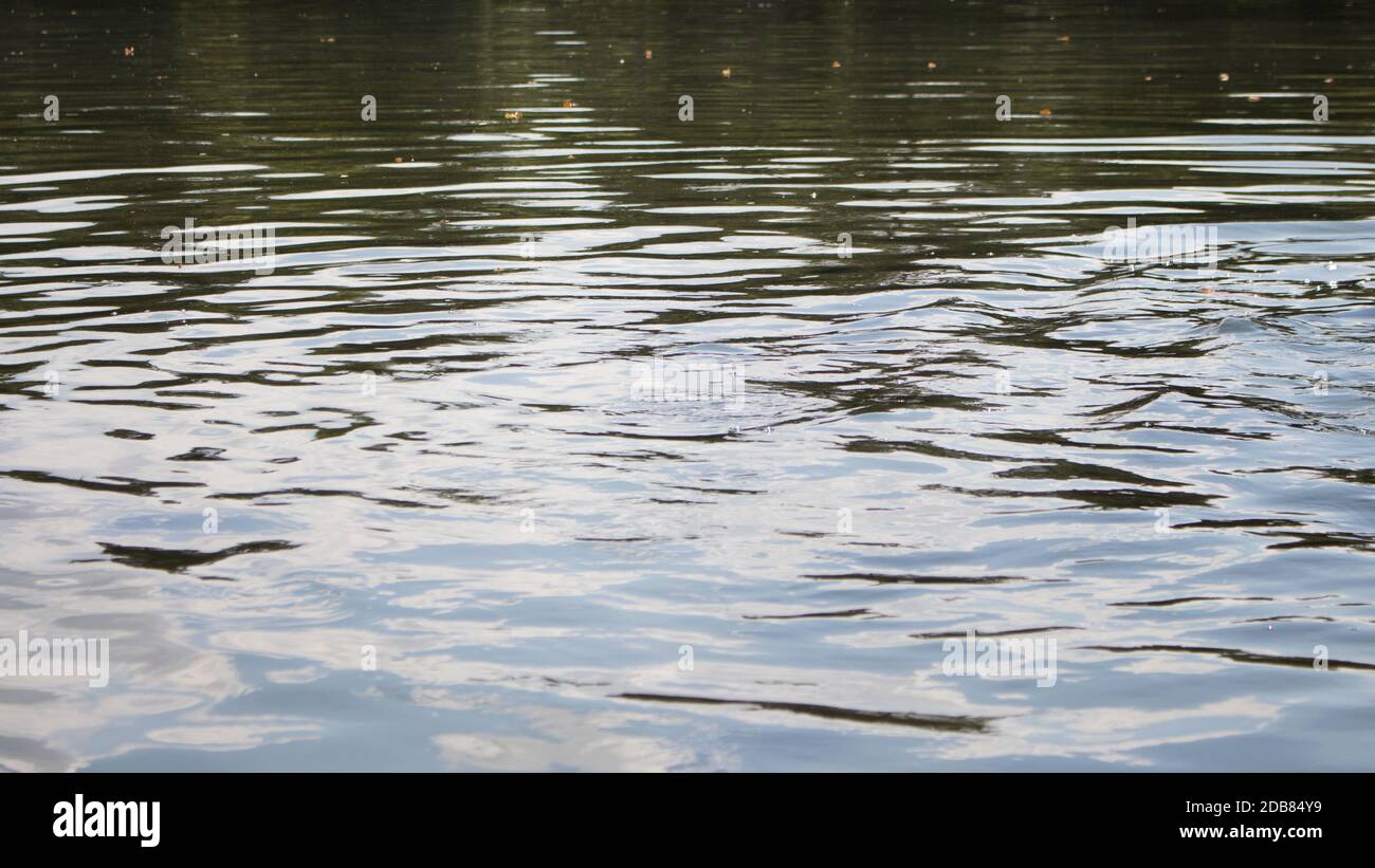 Ondulata superficie di acqua al Lago sullo sfondo Foto Stock