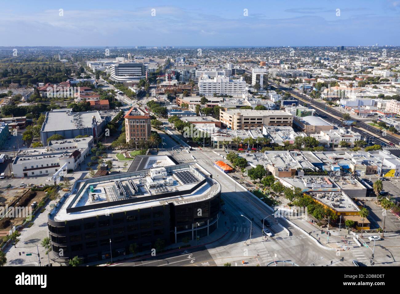 Vista aerea del centro di Culver City, California Foto Stock