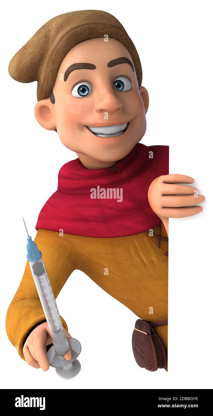 3D Illustrazione di un carattere storico medievale Foto Stock