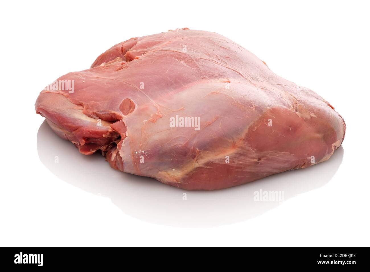 Materie carne di capriolo haunch dal fulvo bianco isolato Foto Stock