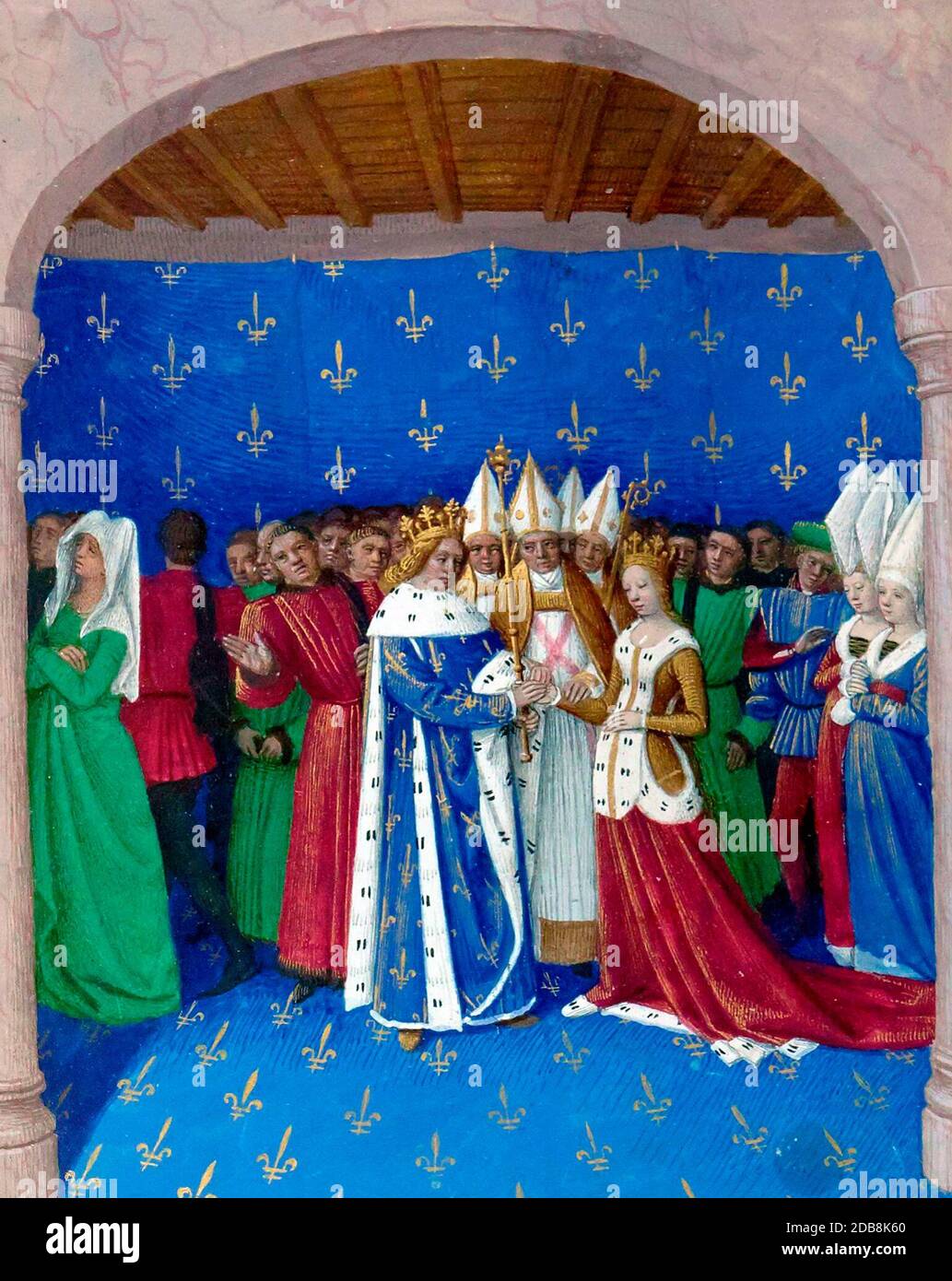 Matrimonio di Carlo IV e Maria di Lussemburgo - Jean Fouquet Foto Stock