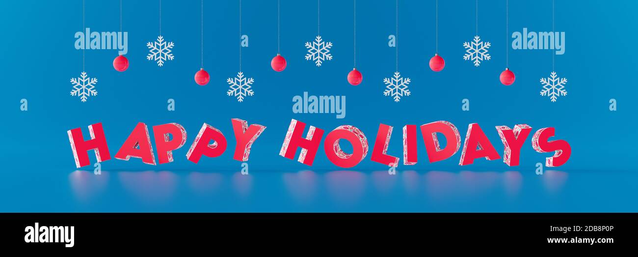 Buone feste banner lettere colorate 3D rendering illustrazione 3D Foto Stock