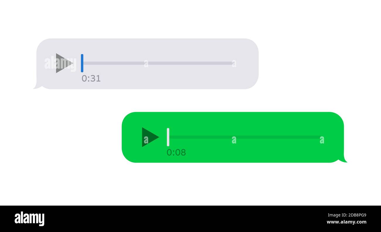 Icone dei messaggi vocali o sms moderni vettoriali. Gruppo di parole Bubble. Illustrazione Vettoriale