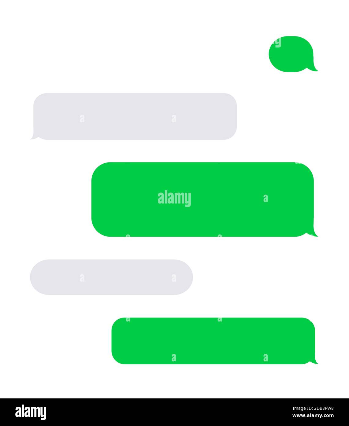 Icone di messaggi o sms vettoriali moderni. Gruppo di parole Bubble. Illustrazione Vettoriale