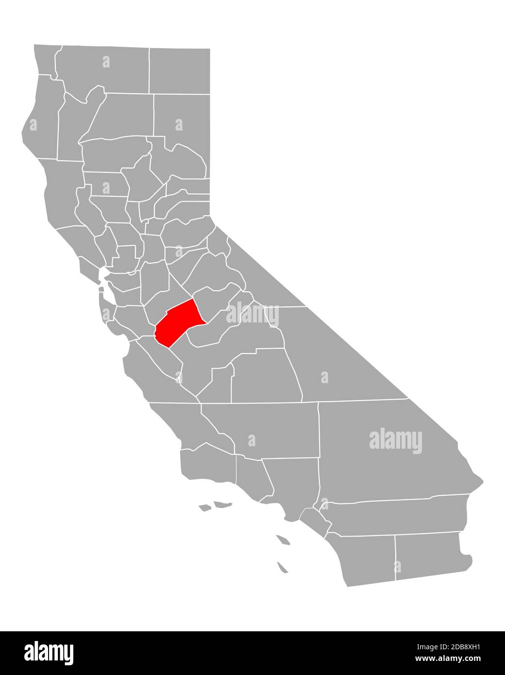 Merced sulla mappa di California Foto Stock