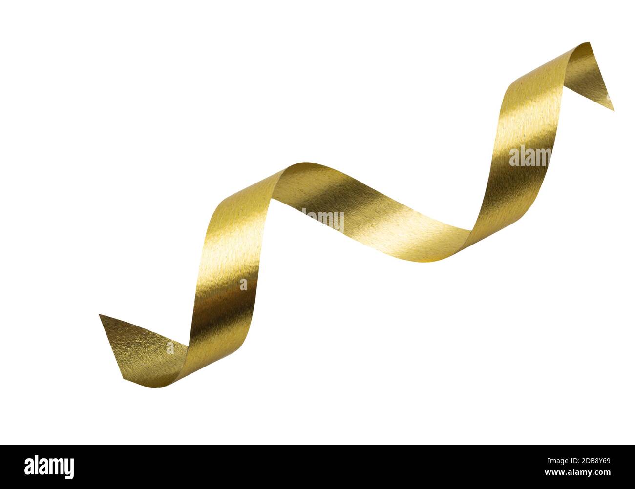 Un nastro dorato isolato su sfondo bianco con tracciato di ritaglio Foto  stock - Alamy