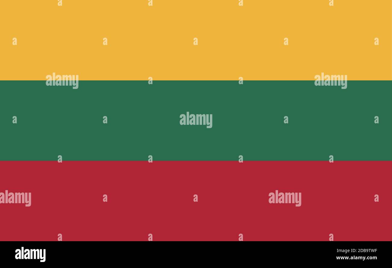 bandiera nazionale lituana in proporzioni esatte - illustrazione vettoriale Illustrazione Vettoriale