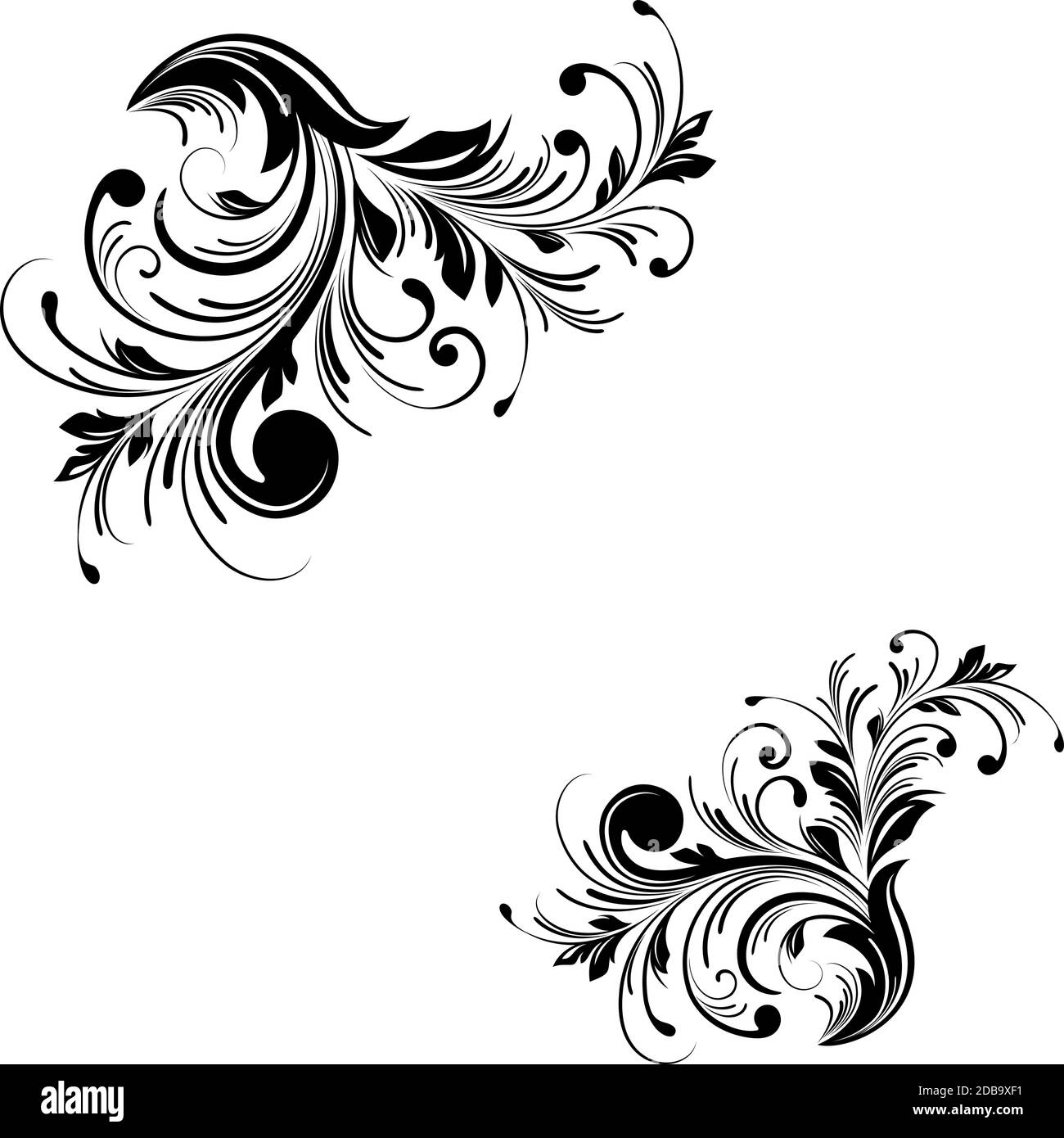 Due motivi neri su sfondo bianco - illustrazione vettoriale Illustrazione Vettoriale