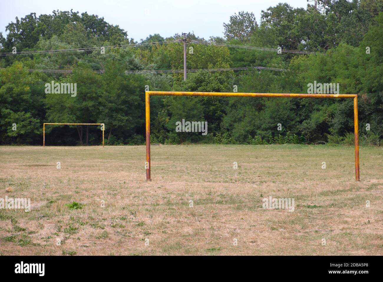 Obiettivo di calcio nostalgico Foto Stock