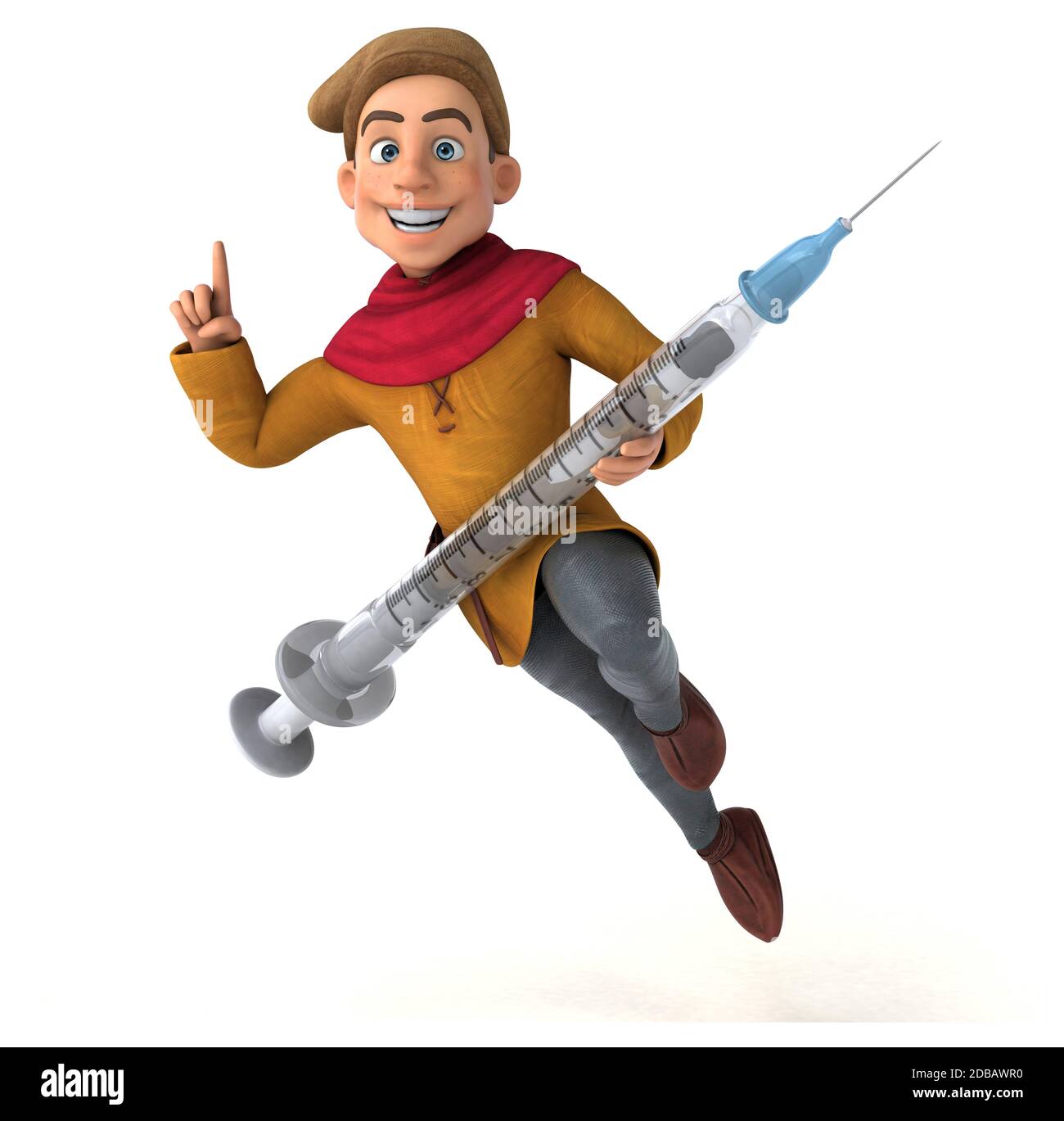 3D Illustrazione di un carattere storico medievale Foto Stock