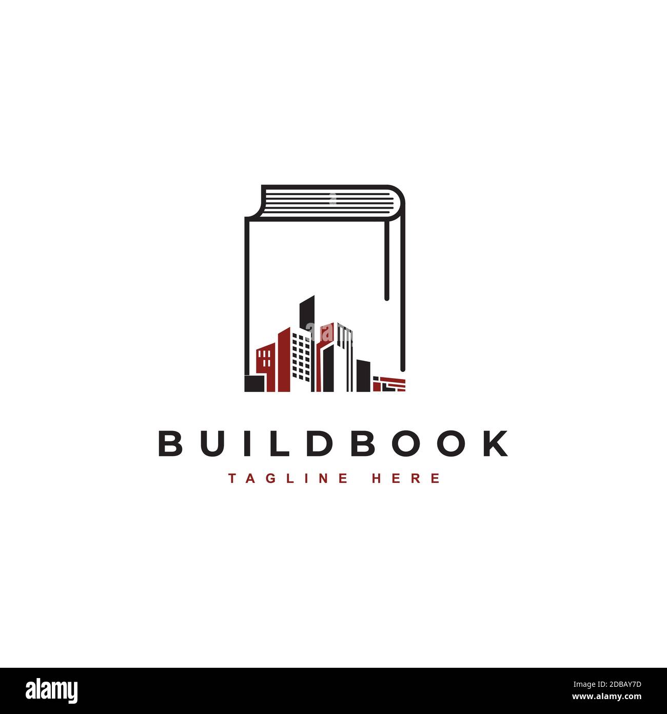Costruzione prenota logo design simbolo template vettoriale Illustrazione Vettoriale