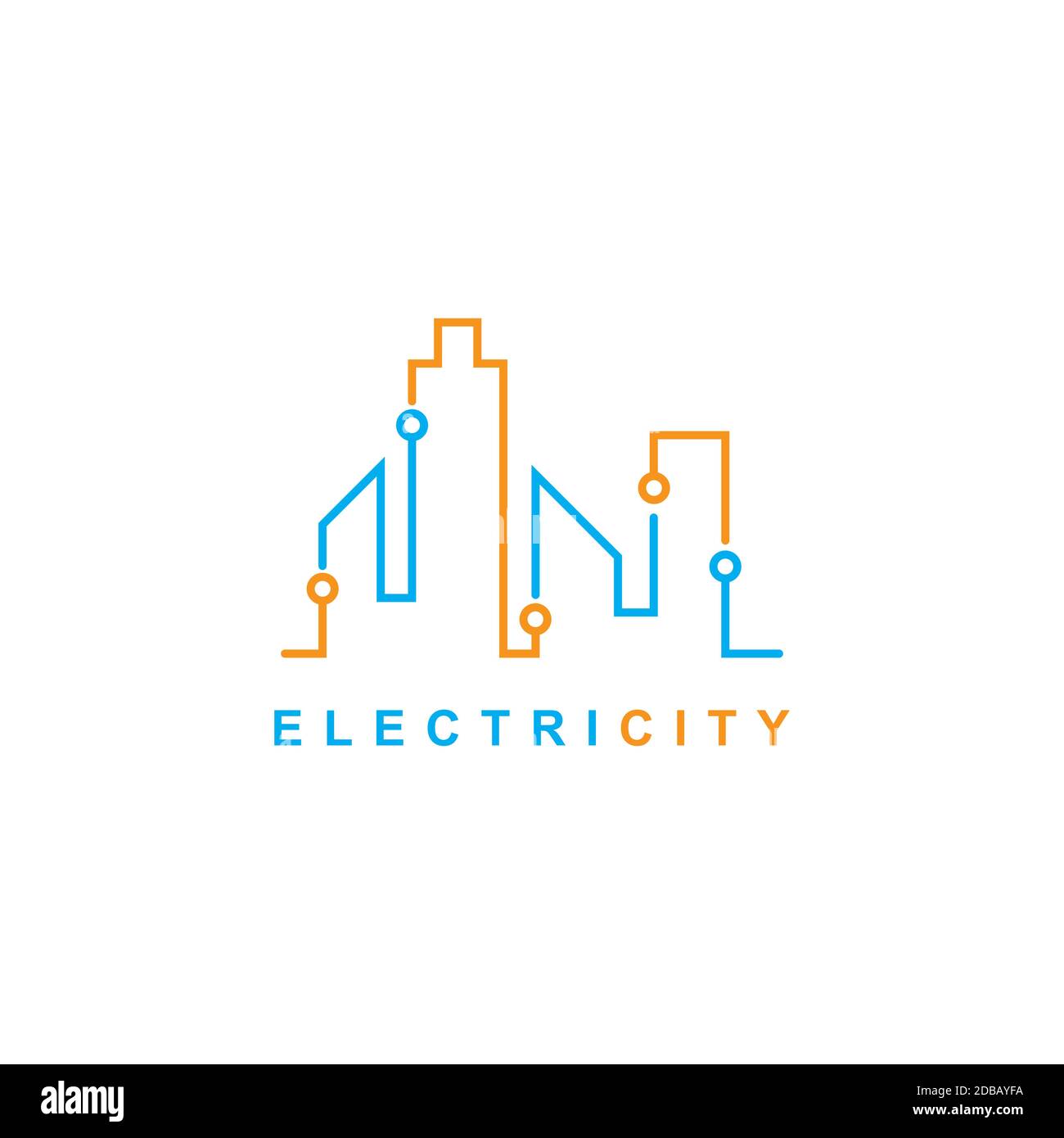 Modello vettoriale per il disegno del logo di Electric City Illustration Symbol Illustrazione Vettoriale