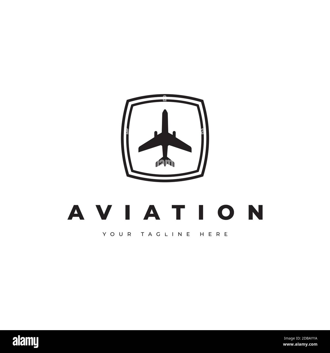 Modello vettoriale per il design del logo dell'aviazione.simbolo dell'elemento dell'aereo Illustrazione Vettoriale