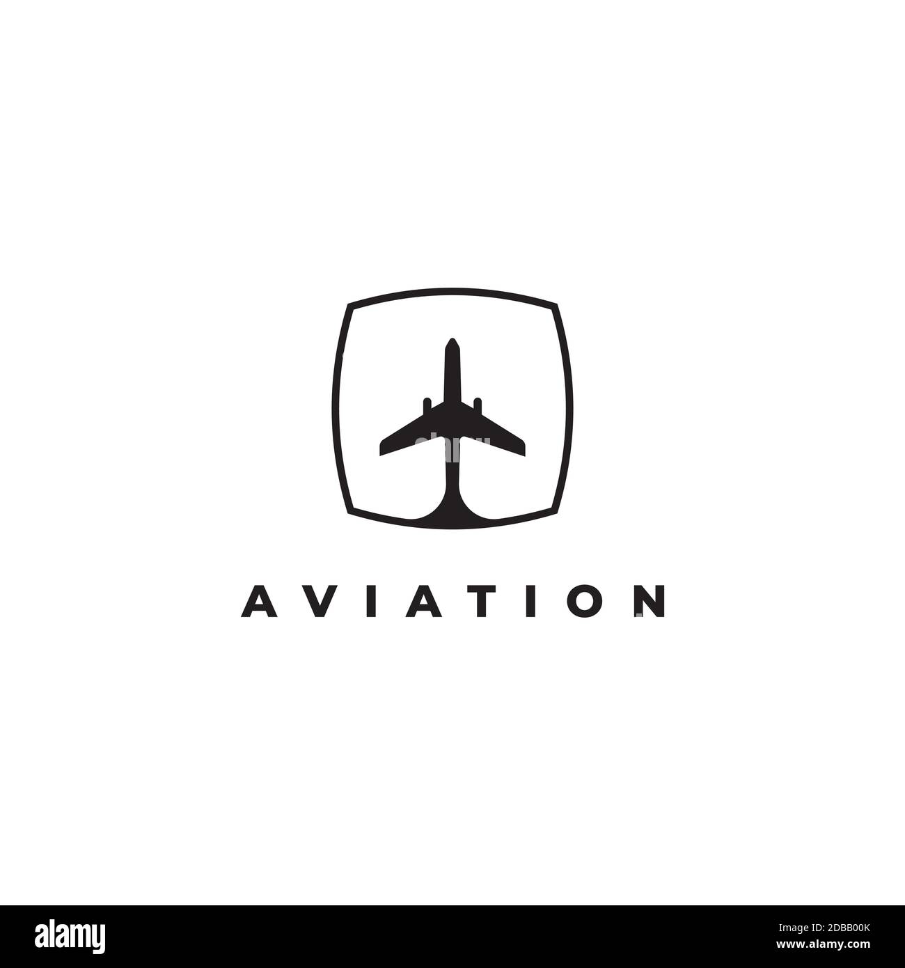 Modello vettoriale per il design del logo dell'aviazione.simbolo dell'elemento dell'aereo Illustrazione Vettoriale