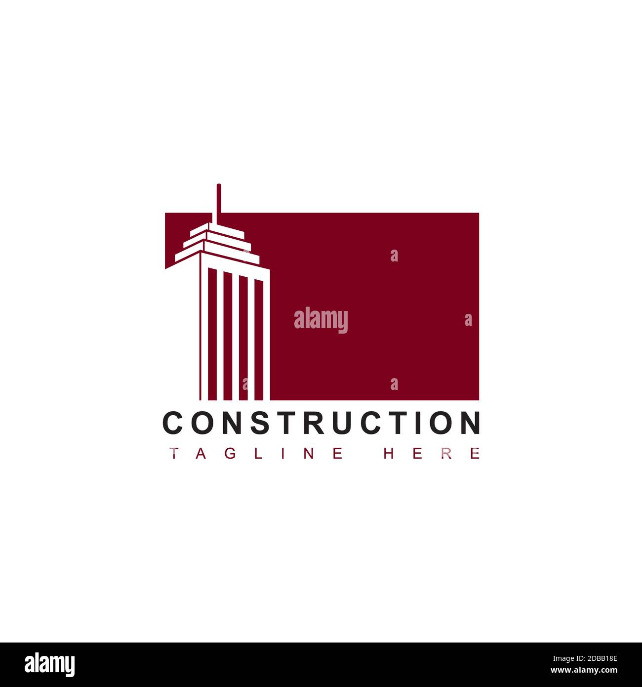 Logo della costruzione di edifici. Design moderno del modello. Illustrazione delle icone vettoriali Illustrazione Vettoriale