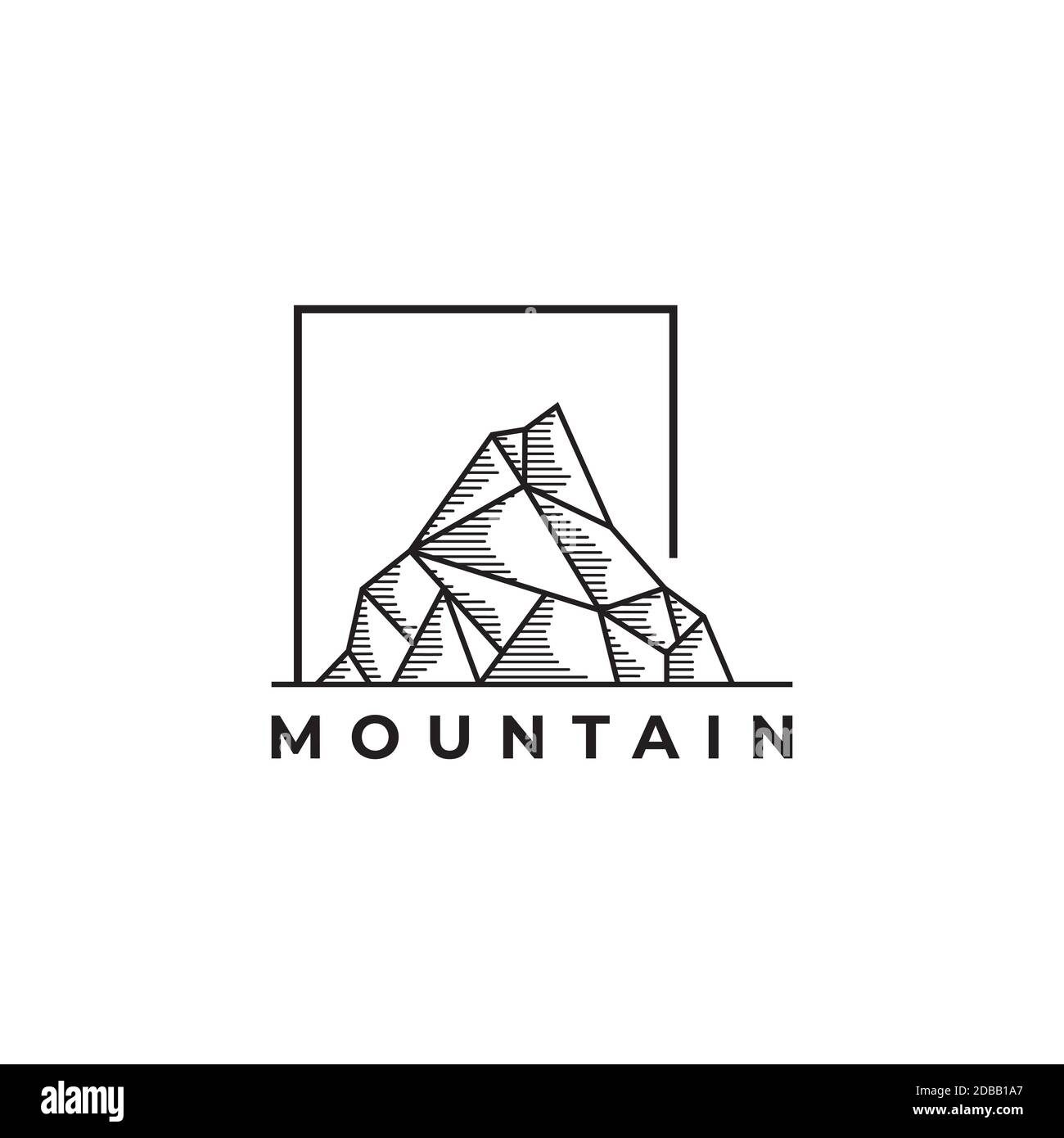 Mountain logo disegno template.creative pietre vettore icona Illustrazione Vettoriale