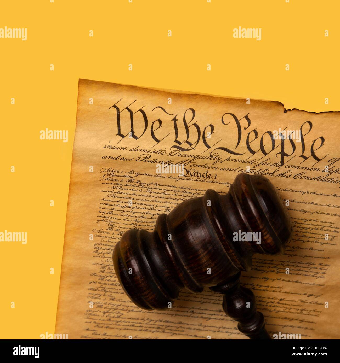 Costituzione AMERICANA con gavel Foto Stock