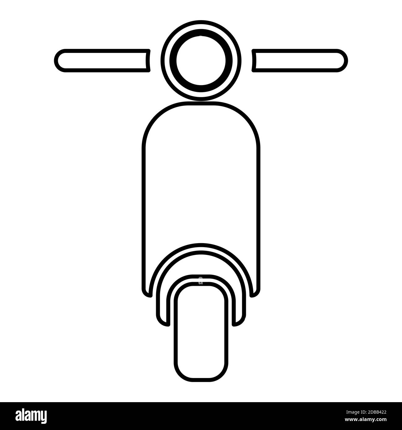 Scooter Moto Motobike consegna concetto di spedizione Mooped icona di spedizione contorno nero colore vettore illustrazione stile piatto semplice immagine Foto Stock