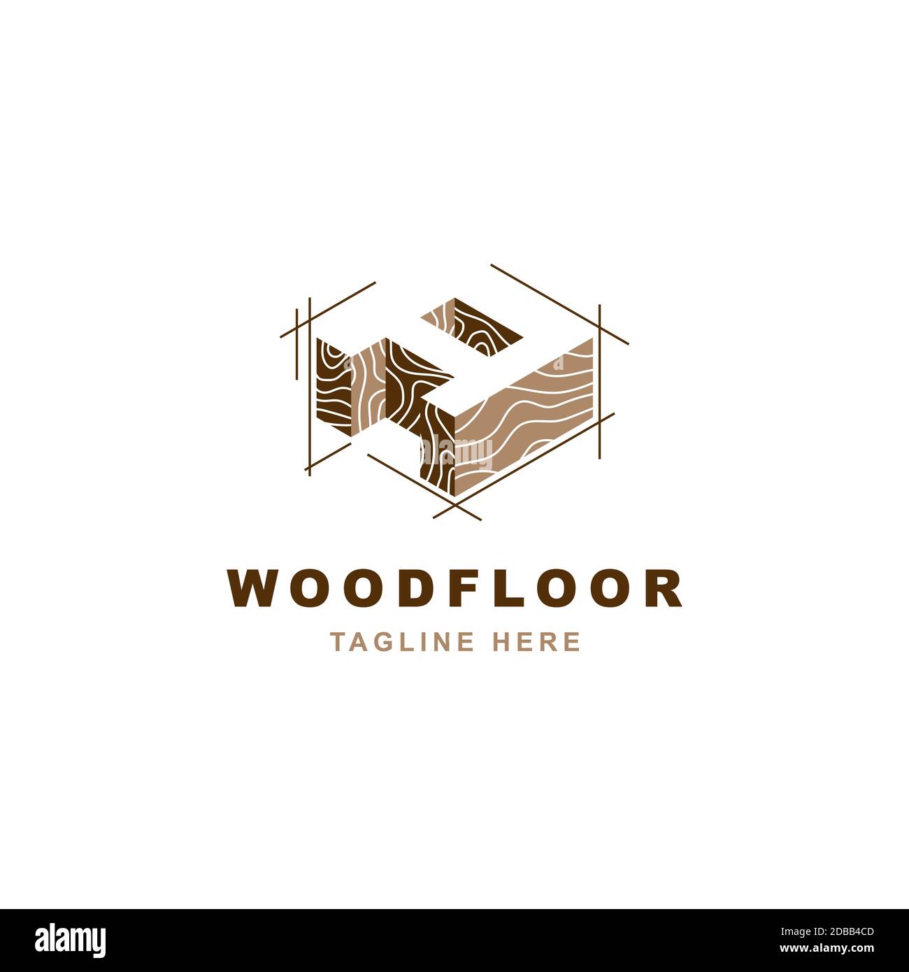 Logo in legno con lettera A modello di disegno vettoriale con illustrazione della forma Illustrazione Vettoriale