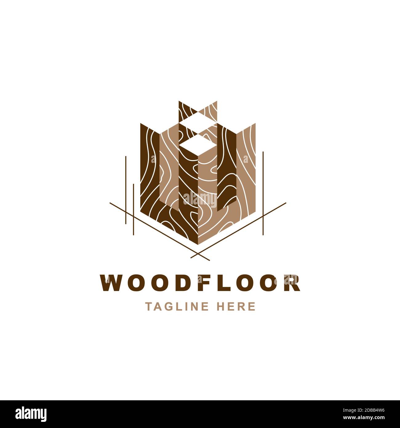 Logo in legno con modello vettoriale a forma di lettera x Illustrazione Vettoriale