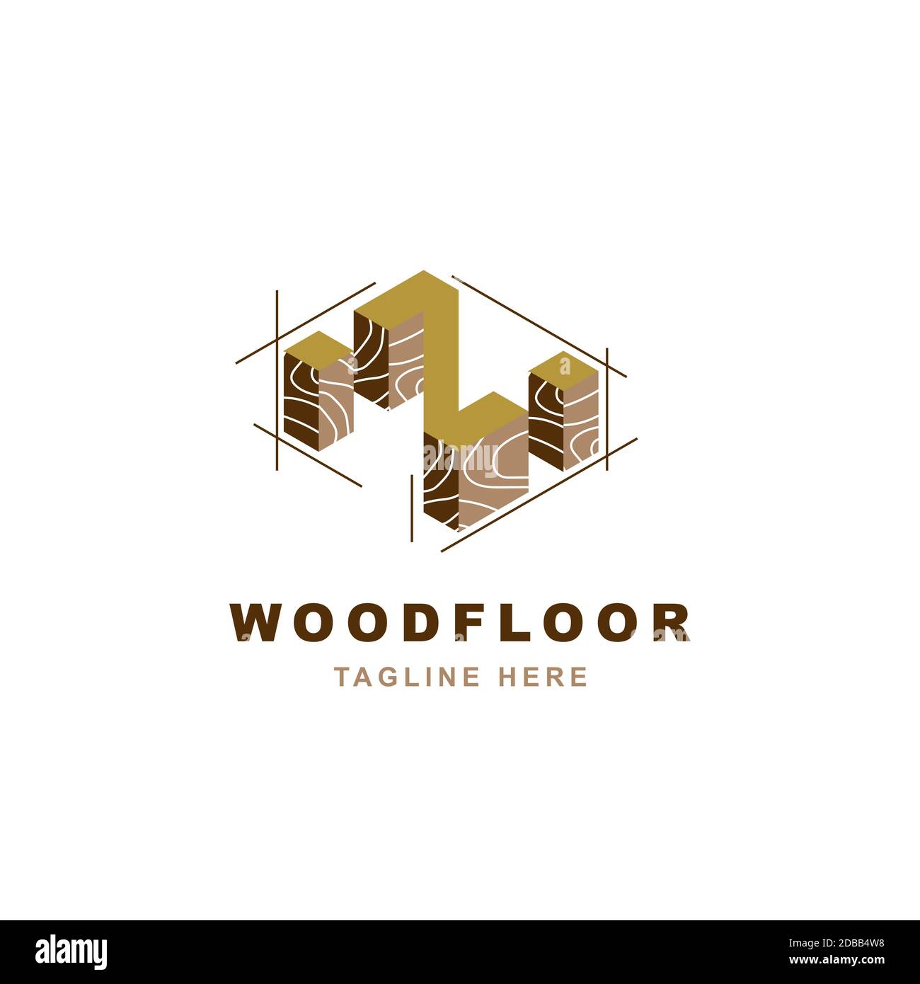 Logo in legno con modello vettoriale a forma di lettera z Illustrazione Vettoriale