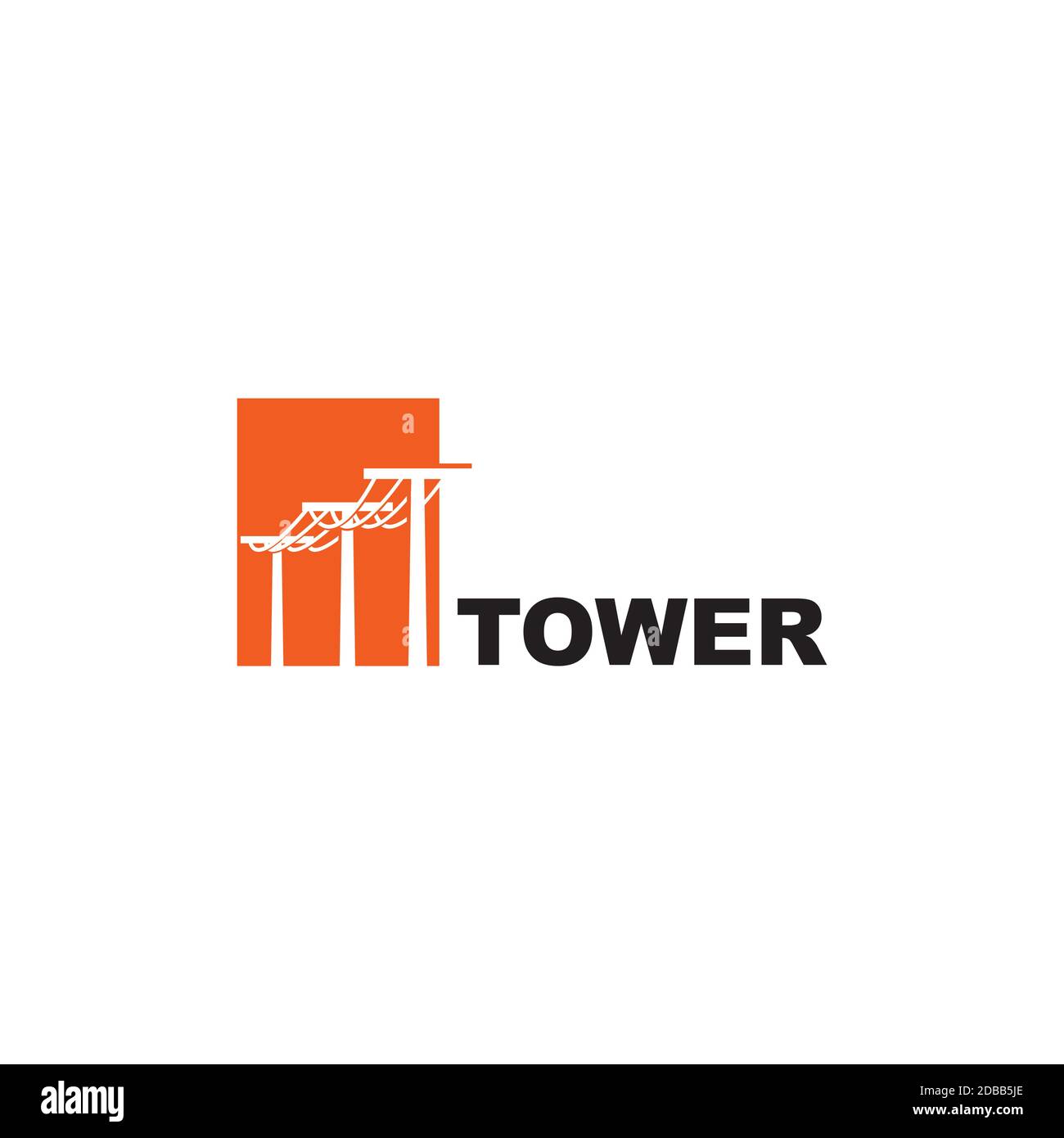 Modello vettoriale per il design del logo della torre elettrica. Illustrazione Vettoriale